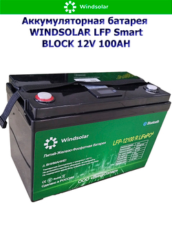 Аккумуляторная батарея WINDSOLAR LFP Smart BLOCK 12V 100AH (100AH / 12.8V / 1280WH / BMS)