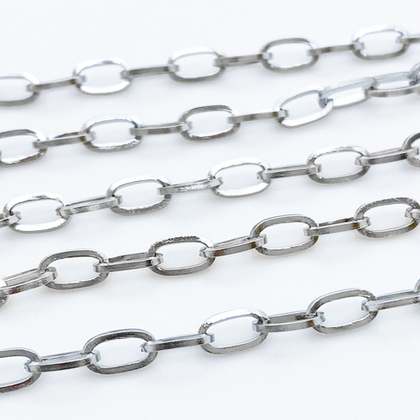 Цепочка, сталь, размер звена 7*4 мм, цена за 50 см