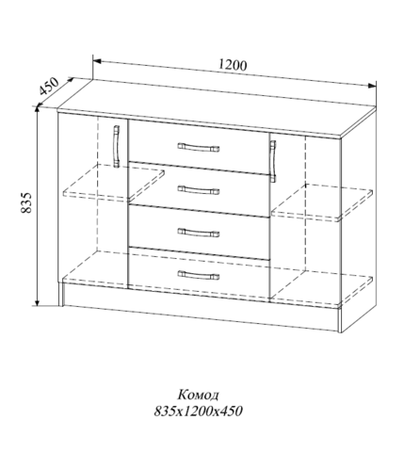 МС Софи Комод Сонома/Белый СКМ 1200.1