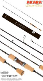 Спиннинг  штекерный угольное 2 колена Akara Trout Time 602 UL (0,4-3,5) 1,83