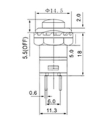 Кнопка с фиксацией DS-228 (220V/2A) синий