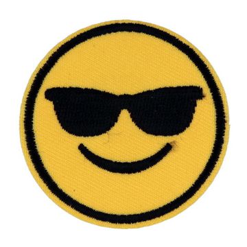 Нашивка Смайлик 52 мм (желтый в очках)