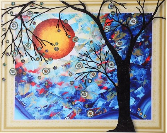Дерево желаний-алмазная картина с фигурными стразами