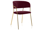 Стул на металлокаркасе Woodville Kamelia 1 wine red, gold