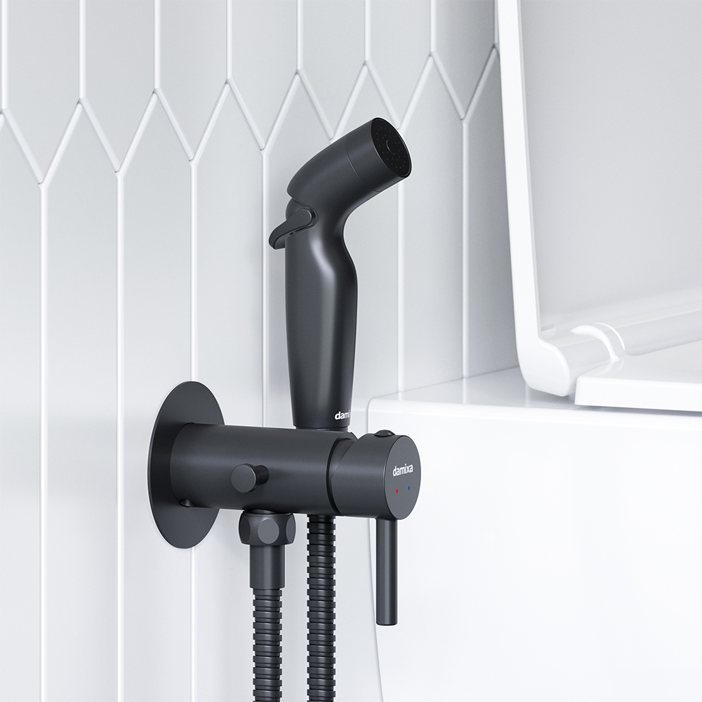 Смеситель, монтируемый в стену, с гигиеническим душем и держателем Damixa Option 211000300