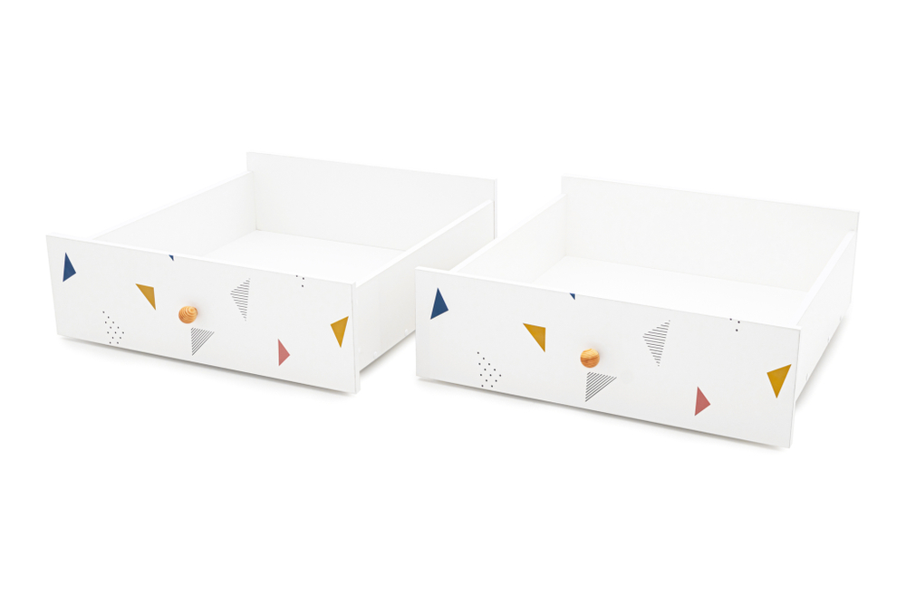 Ящики для кровати Бельмарко Stumpa Треугольники желтый синий розовый
