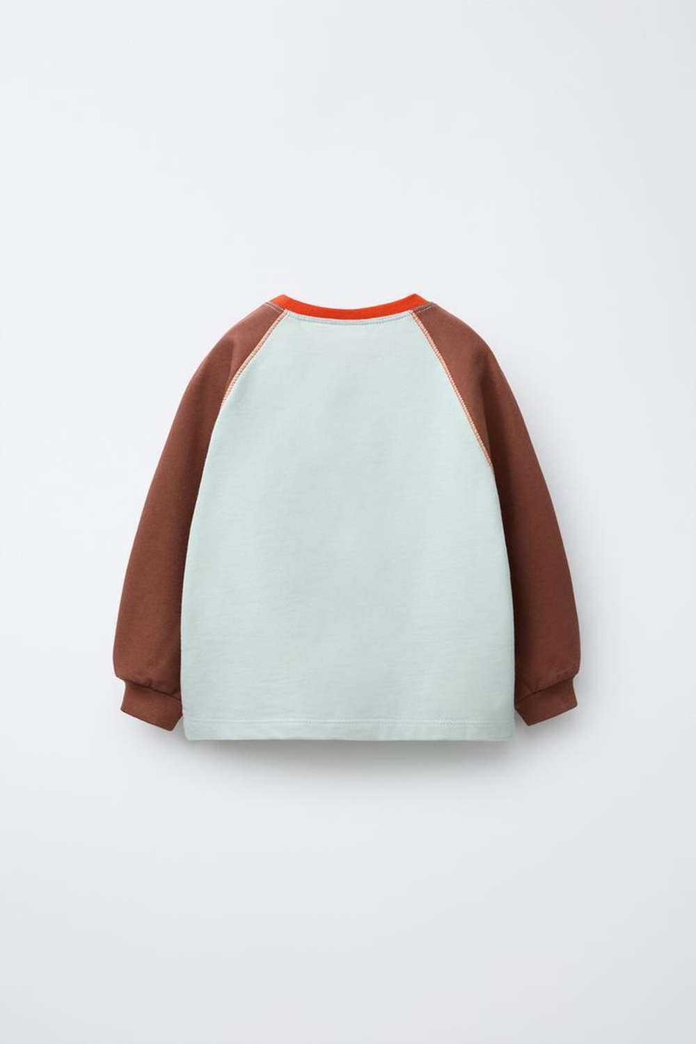 ZARA ТОЛСТОВКА С КОНТРАСТНЫМИ РУКАВАМИ BOBBY SMALL ©, ВОДЯНИСТО-ГОЛУБОЙ