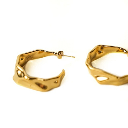 Серьги МЯТЫЕ КОЛЬЦА gold