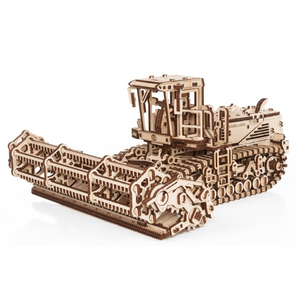 Комбайн из дерева “Косилка самоходная CS-150” от EWA от EWA - Деревянный конструктор, сборная механическая модель, 3D пазл