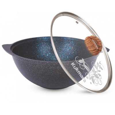 Казан алюминий, антиприг, 3.5 л, Granit Ultra, с крыш, син, Kukmara, кгг37а