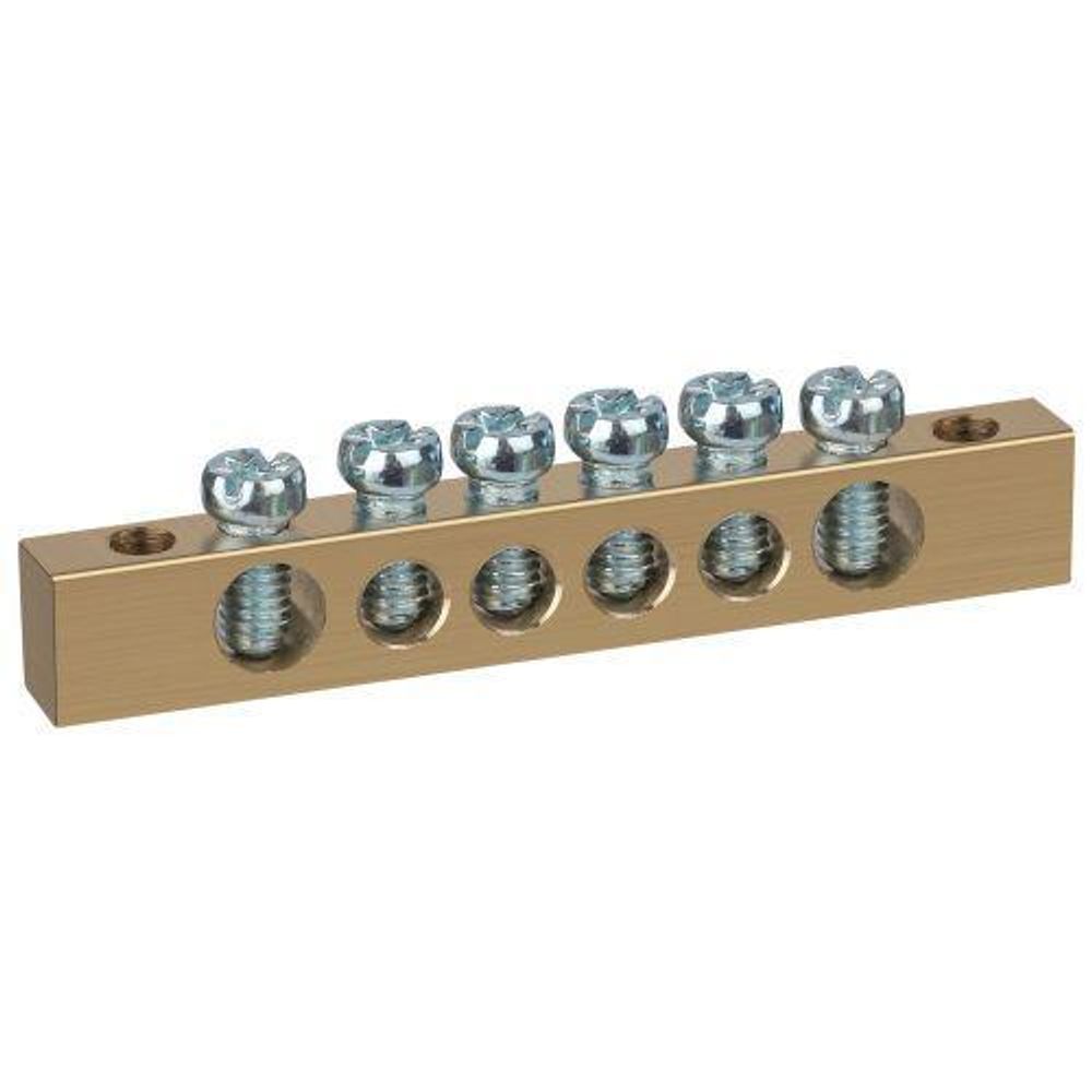 Шина NO-122-02 PEN земля-ноль 6х9мм 6/2 латунная с креплениями по краям Эра Б0047216 Шина NO-122-02 PEN земля-ноль 6х9мм 6/2 латунная с креплениями по краям Эра Б0047216