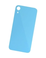 Задняя крышка для iPhone Xr (A2105) Голубой (стекло, широкий вырез под камеру, логотип)