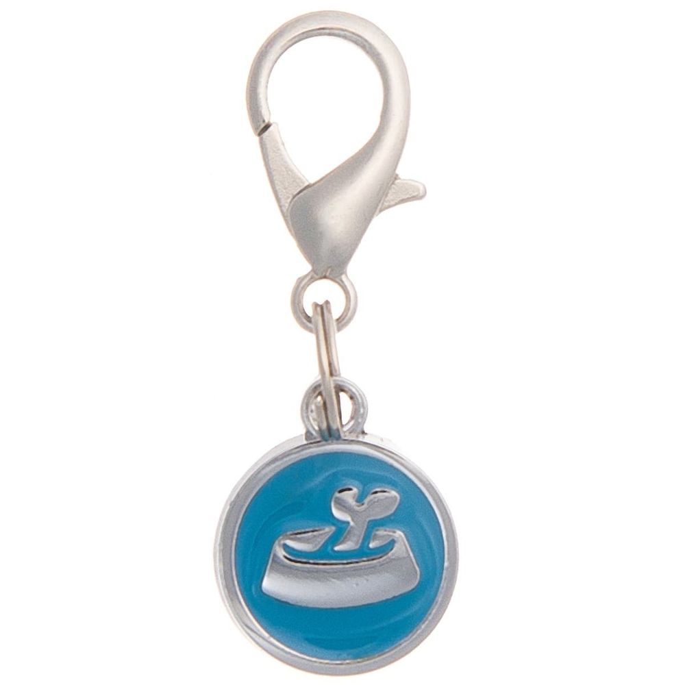 Адресник круглый малый миска с косточкой бирюзовый 14 мм, гравировка 19050