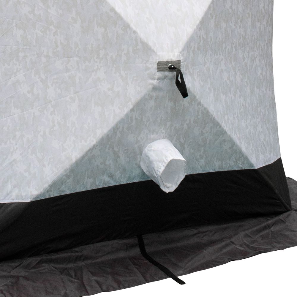 Палатка зимняя куб СЛЕДОПЫТ &quot;Premium&quot; 1,8х1,8 м, S по полу 3,2 кв.м, 3 слоя, цв. Arctic Camo/Серый