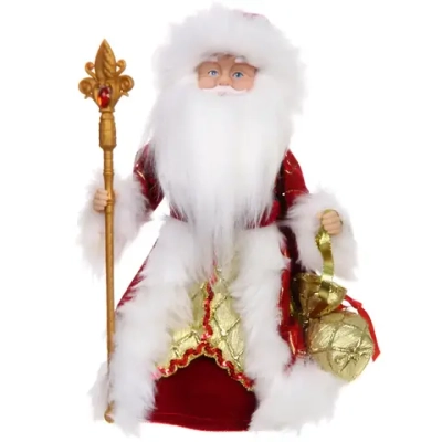 Дед Мороз «Новогодняя пьеса» 30 см в красной шубке
