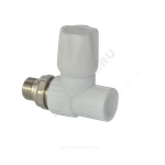 Клапан (вентиль) PP-R запорный белый Дн 20х1/2" Ру25 НР прямой для радиатора VALFEX 1014620012