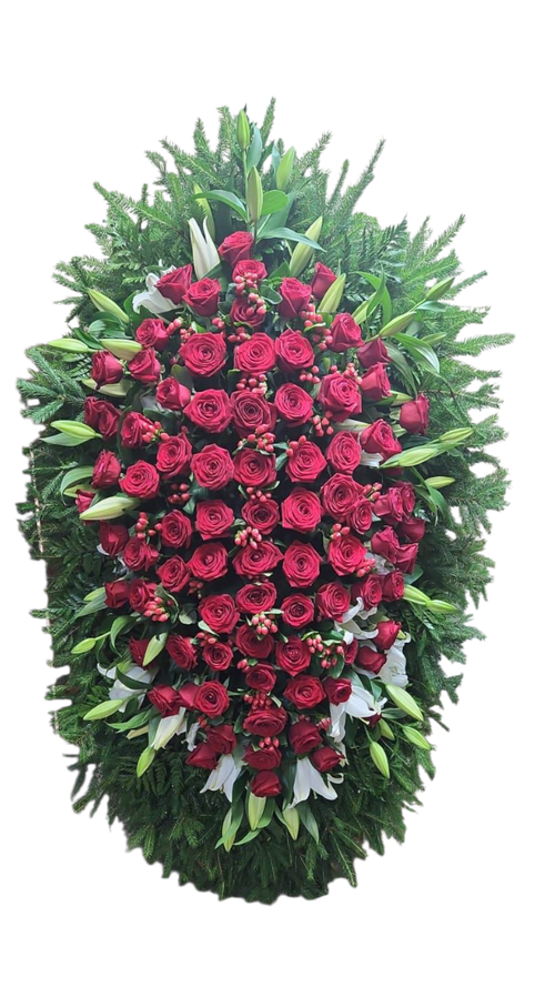 Траурный венок из живых цветов №29