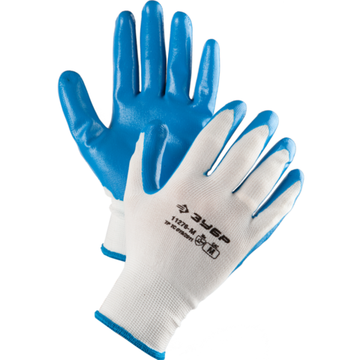 Перчатки ЗУБР "МАСТЕР" маслостойкие, с нитриловым покрытием,