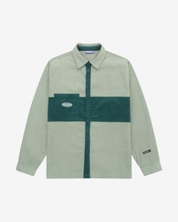 Рубашка Velvet Button темно-песочный / изумрудный