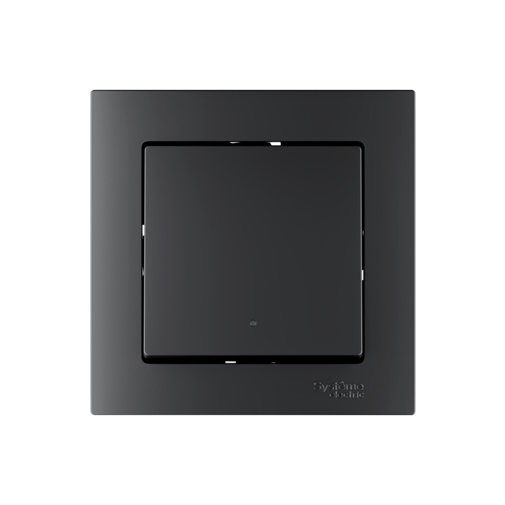 ATLASDESIGN SMART 1-кл. ВЫКЛЮЧАТЕЛЬ с подсв., Zigbee, сх.1, L+N, 10А, мех., КАРБОН