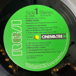 Винтажная виниловая пластинка LP Orchestra Diretta Di Ray Martin Musiche Dai Film Di James Bond 007 (Italy 1979)