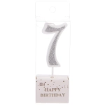 Свеча для торта Цифра Иллюзия «7» 9,5 см, серебро