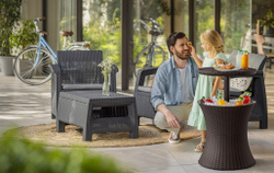 Барный столик - холодильник Keter Cool Bar Rattan brown