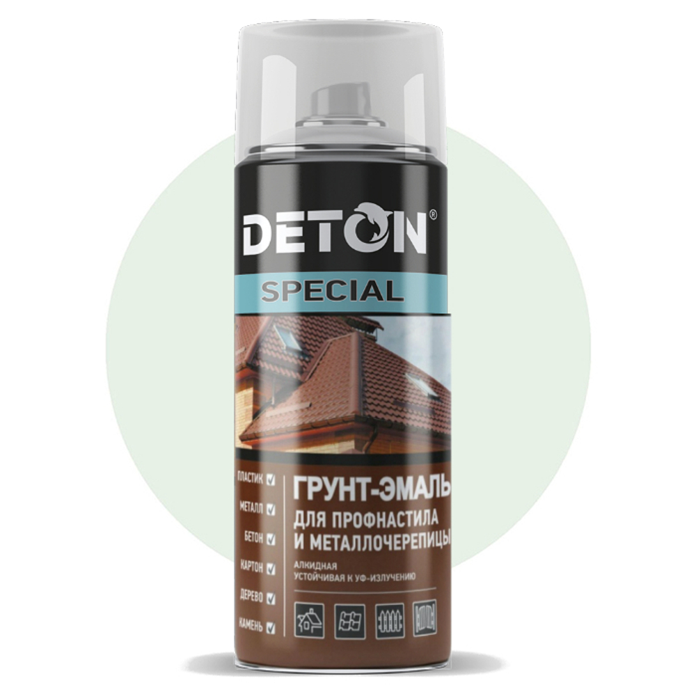 DETON SPECIAL  Грунт-эмаль для профнастила и металлочерепицы Белый транспортный 520мл RAL 9016