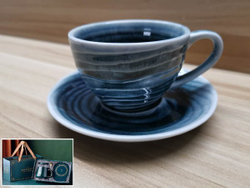 310503.1 Кружка с блюдцем "Синий лед" В ПОДАРОЧНОЙ КОРОБКЕ, 100мл, 13*13*6,5, керамика