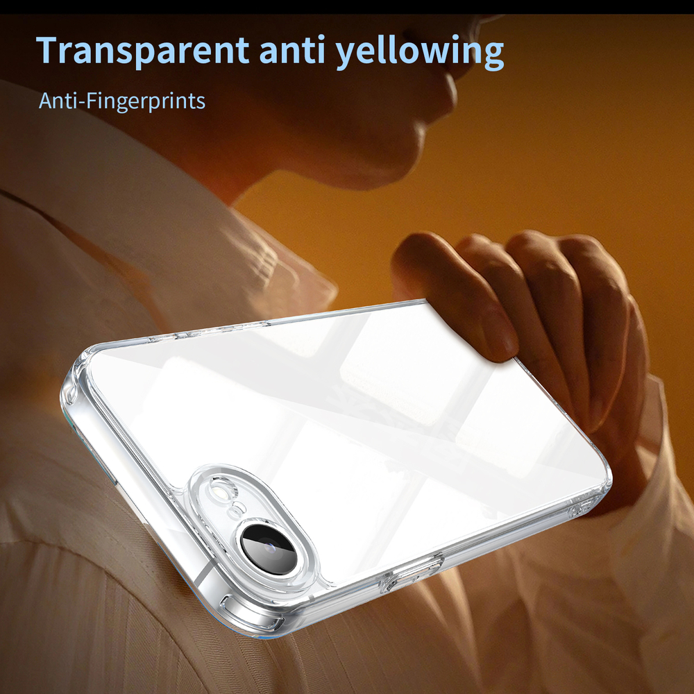 Чехол прозрачный для iPhone 16e, мягкие усиленные боковые рамки