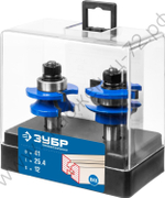 ЗУБР 41x23мм, хвостовик 12мм, Набор фрез рамочных №3