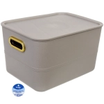 Корзина - органайзер для хранения с крышкой «ОКСФОРД», цвет серый, 35*27*20,8см (лейбл Селфи)