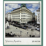 Тетрадь 36 л., А5, клетка, Alingar "Городские виды", скрепка, офсет, мелованная бумага, 5 дизайнов в пленке т/у