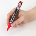 Маркер меловой "POP-ART" КРАСНЫЙ, 5 мм, сухостираемый, для гладких поверхностей, BRAUBERG, 151529