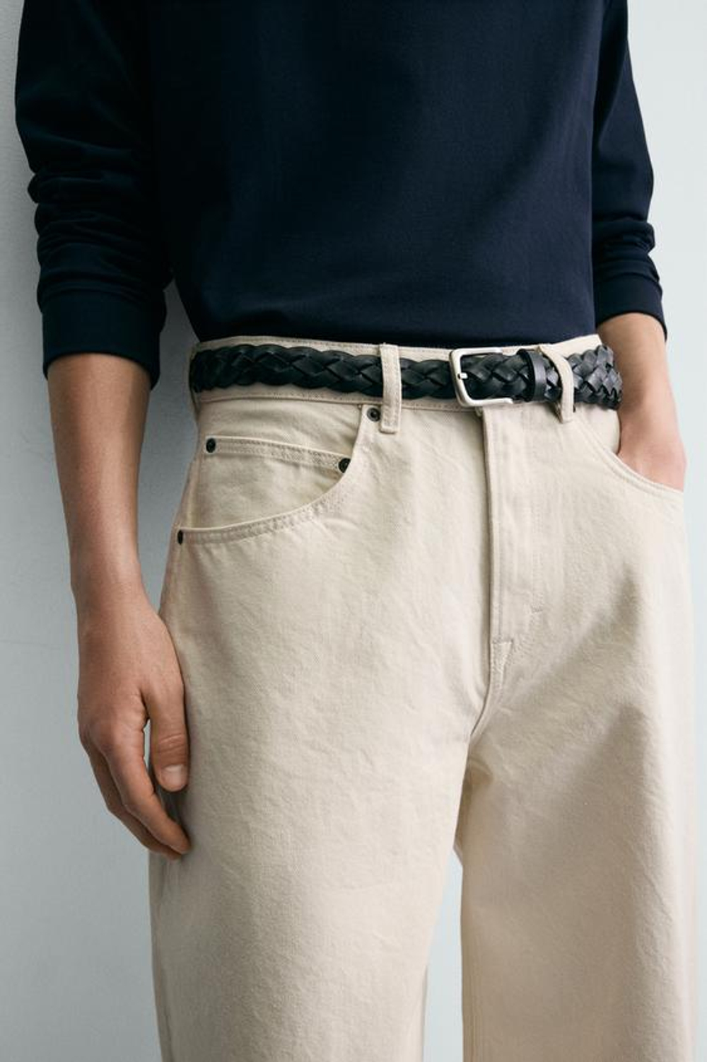 ZARA ДЖИНСЫ BALLOON FIT, ЭКРЮ