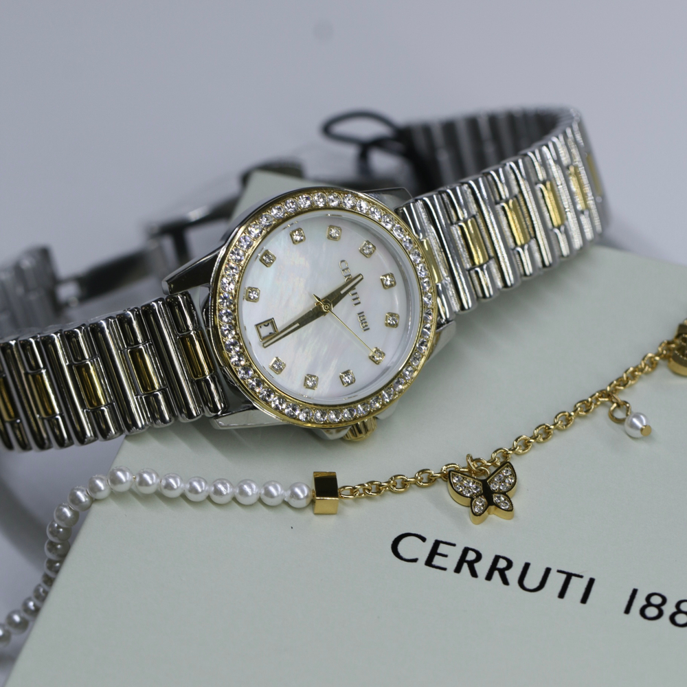Подарочный комплект CERRUTI 1881: женские часы и браслет