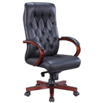 Кресло руководителя Everprof Monaco Wood, Кожа
