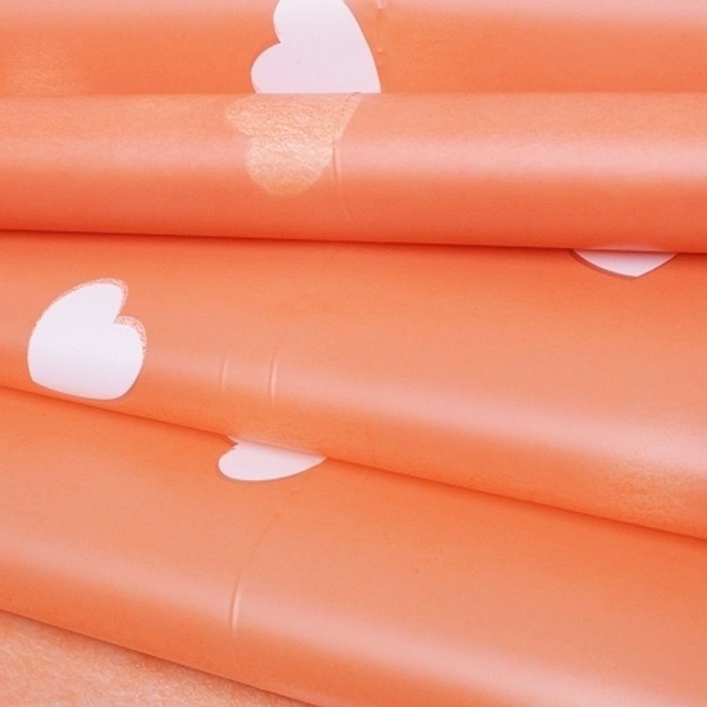 Пленка мат-я Сердца 58см*10м ОРАНЖ