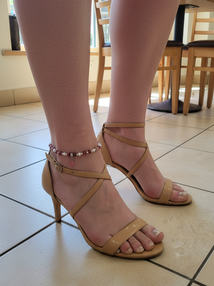 Анклет авторский ручной работы из натуральных камней "Радуга. Красный"