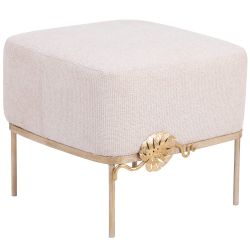 Банкетка Monstera Deliciosa (Монстера) Квадро Айвори Античное серебро