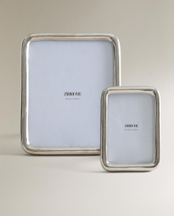 Zara Home Фоторамка из металла, цвет серебристый, 17 см · 6350/045