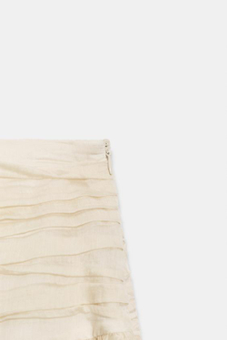 ZARA ЮБКА МИДИ С ДРАПИРОВКОЙ — ZW COLLECTION, БЕЖЕВЫЙ