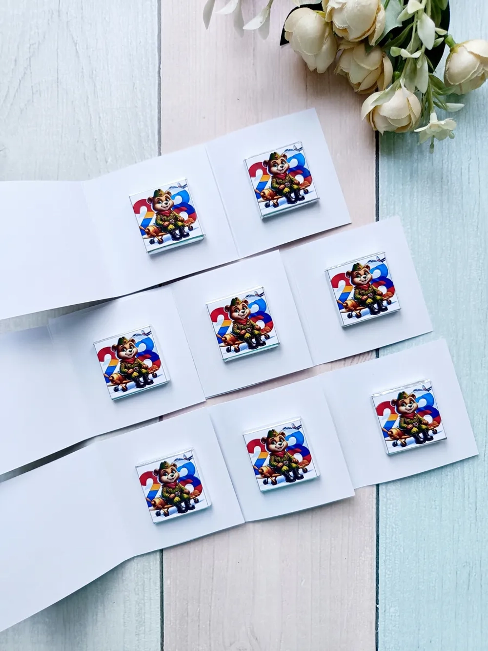 Открытки с шоколадом детям на 23 февраля