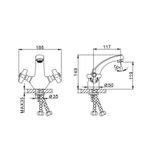 Смеситель для раковины 1/2 кер F1024 FRAP (литой, п/шпильку, хром, латунь)