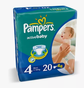 ПОДГУЗНИКИ PAMPERS ACT BABY S4 7-18КГ 20ШТ