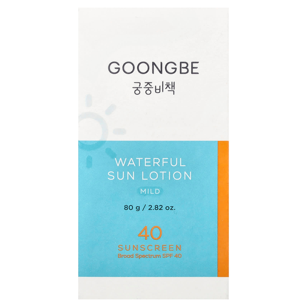 Goongbe, водный солнцезащитный лосьон, мягкий, SPF 40, 80 г (2,82 унции)