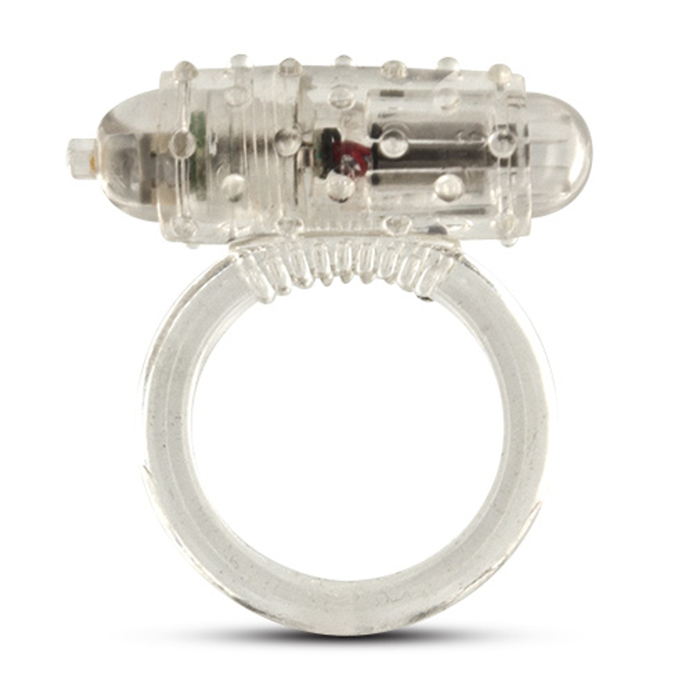 Прозрачное эрекционное виброкольцо VIBRATING COCK RING ERECTION MASTER (Цвет: прозрачный)