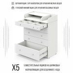 Пеленальный комод Sweet Baby Marsala Белый премиум/Белый