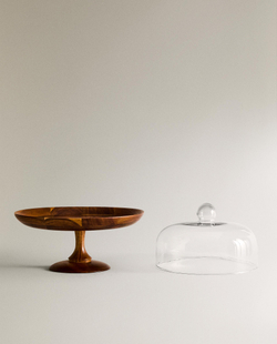 Zara Home сервировочная подставка из стекла, цвет бежевый, 33.5 см