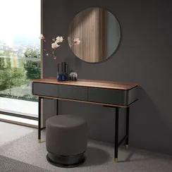 Консоль с ящиками Angel Cerda 7171, темно-серый, орех